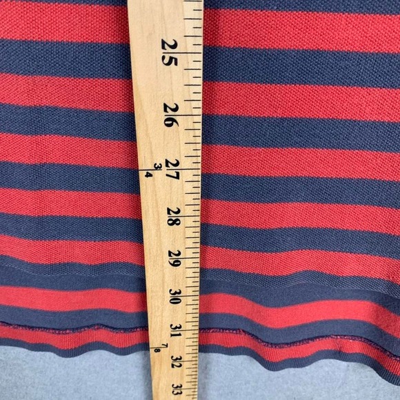 Vintage 90's Polo Ralph Lauren Polo Shirt Striped Rugby Red Blue Men's Large - Picture 4 of 8